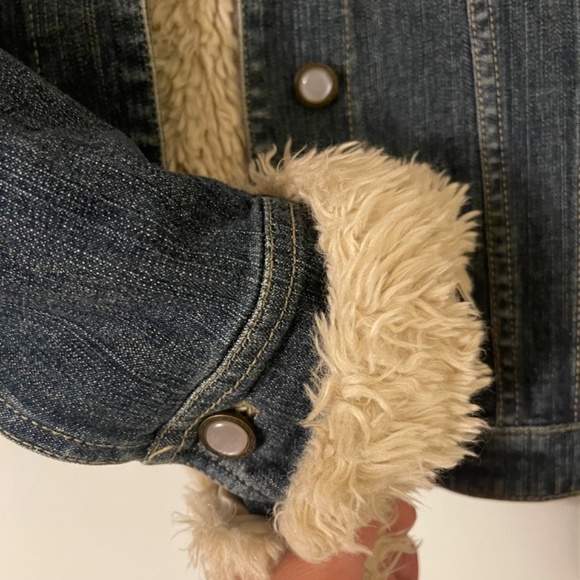 INC women's jean jacket with removable lining, medium, pearly buttons - Picture 8 of 9